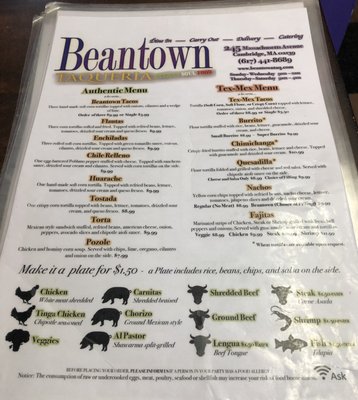 Menu photo 1 Beantown Taqueria Cambridge, MA