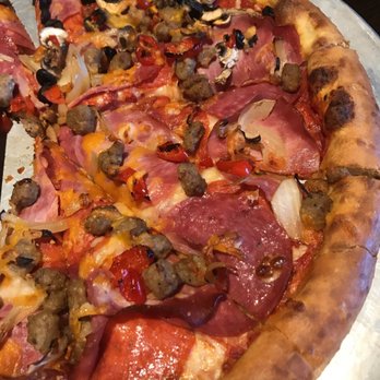 Big Al's - Bases loaded pizza with only half of it with olives and mushrooms. Hubby doesn't like olives and mushrooms. - Sports Bars Near Me - Ontario, California