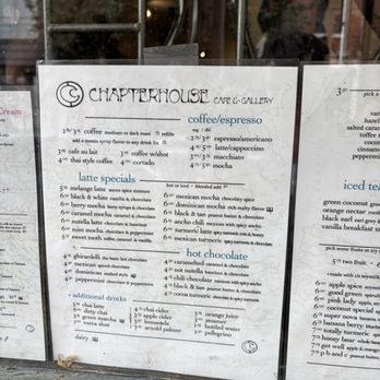 Chapterhouse Café & Gallery - Menu - Coffee & Tea Near Me - Philadelphia, Pennsylvania