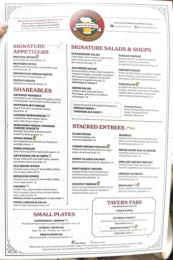 Food from Hunter's Ale House