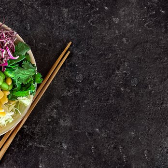 Poke Mix - a bowl of vegetables and chopsticks - Poke Near Me - Suwanee, Georgia Poke Mix - a bowl of vegetables and chopsticks - Poke Near Me - Suwanee, Georgia