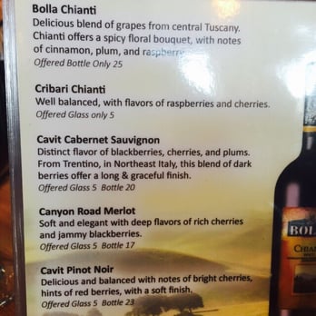 Luigi's Italian Restaurant - Red Wines - Italian Near Me - Sheboygan, Wisconsin