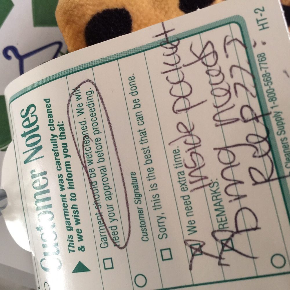 Cloud 9 Cleaners - Customer note discovered months after bringing home coat. Never notified. Repair not made! - Dry Cleaning Near Me - Tustin, California Cloud 9 Cleaners - Customer note discovered months after bringing home coat. Never notified. Repair not made! - Dry Cleaning Near Me - Tustin, California