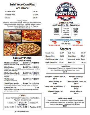 Menu photo 2 Summit Entertainment Center Washington, MI Menu photo 2 Summit Entertainment Center Washington, MI