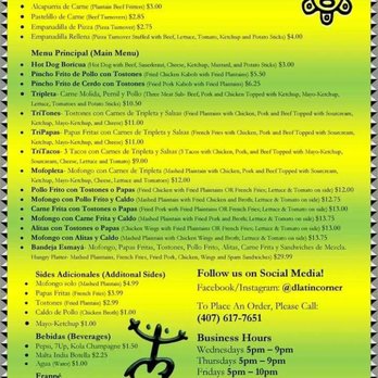 The Latin Corner - The Latin Corner * Food Truck Menu - Puerto Rican Near Me - Deltona, Florida The Latin Corner - The Latin Corner * Food Truck Menu - Puerto Rican Near Me - Deltona, Florida