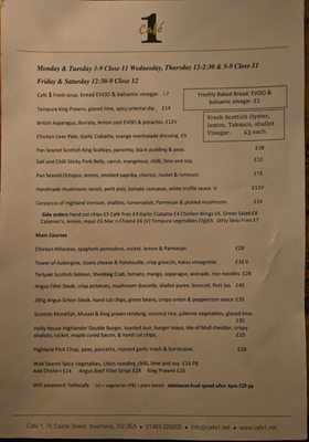 Menu photo 1 Cafe One Inverness, HLD