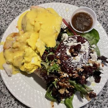 Magnolia Grill - Crab Benedict with Magnolia salad for brunch. - New American Near Me - Sedro-Woolley, Washington