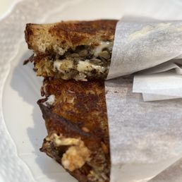 CHEESE SANDWICH ($21.00) - fontina, taleggio, Parmigiano-Reggiano, mushrooms, black truffle