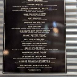 The Barn - Wall Brothers - Ice cream menu
