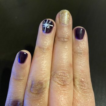 Yes! Nails and Spa - Purple & gold w/a white bow courtesy of Maya. - Nail Salons Near Me - El Mirage, Arizona Yes! Nails and Spa - Purple & gold w/a white bow courtesy of Maya. - Nail Salons Near Me - El Mirage, Arizona