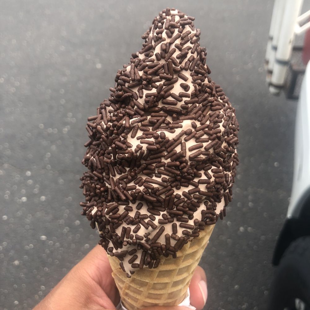Evergreen Dairy Bar - Chocolate soft serve in a waffle cone - Ice Cream & Frozen Yogurt Near Me - Vincentown, New Jersey