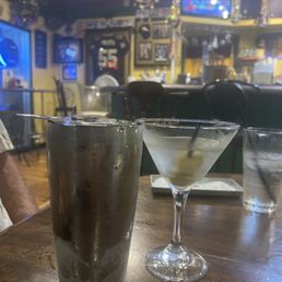Martinis are machine shaken with a thin layer of ice over the top. The best!!!