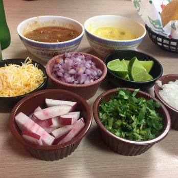 Birrieria Diaz - All of the toppings that come with the birria (except for shredded cheese. I asked!) - Mexican Near Me - Bethany, Oklahoma
