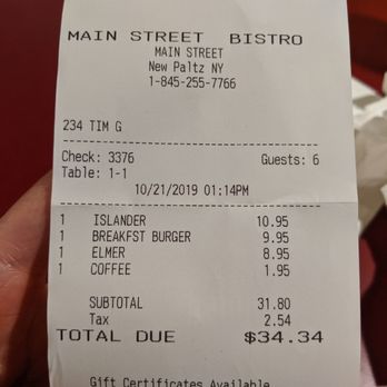 Main Street Bistro - Lunch for 3, super reasonable. Mon lunch 2019-10-21 - Breakfast & Brunch Near Me - New Paltz, New York