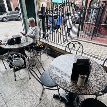 Caffé Vittoria - Lucky me found a table with view on the North End street. - Coffee & Tea Near Me - Boston, Massachusetts