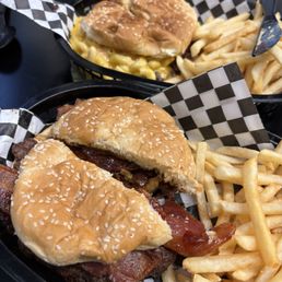 Mac & Smash (top) PBJ (bottom) Both served with fries and a drink