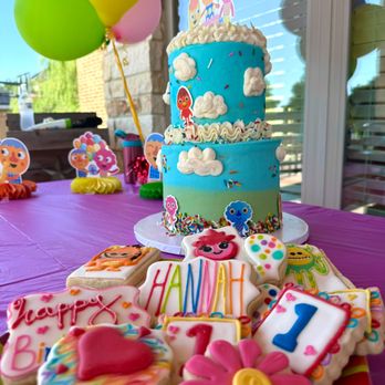 Canelas Sweets - "Super Simple Songs" themed cake--vanilla and strawberry flavored with strawberry cream. - Custom Cakes Near Me