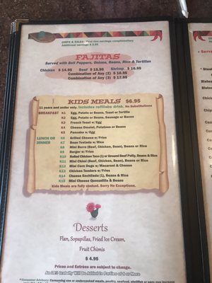 Menu photo 4 Little Mexico Tucson, AZ