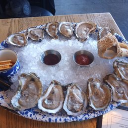 Oysters happy hour across the creek..walking distance Nicos..$1.50 each Oysters happy hour across the creek..walking distance Nicos..$1.50 each