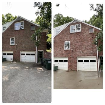 Kentuckiana Pro Wash - Before and after of a brick home! - Pressure Washers Near Me Kentuckiana Pro Wash - Before and after of a brick home! - Pressure Washers Near Me