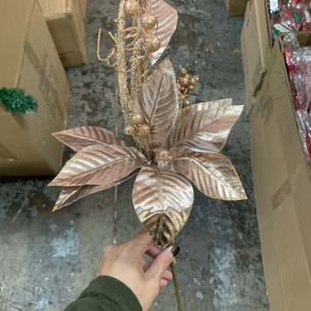 Michael's Import - Winter holiday decorative poinsettia in rose gold - Party Supplies Near Me - Los Angeles, California