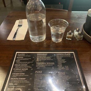 Iron Pot - Water, silverware and menu upon arrival. - Korean Near Me - Kent, Washington Iron Pot - Water, silverware and menu upon arrival. - Korean Near Me - Kent, Washington