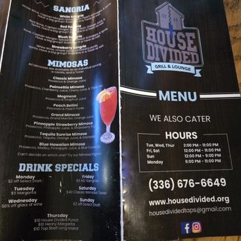 House Divided Bottle & Taps - Menu - Wine Bars Near Me - greensboro, North Carolina