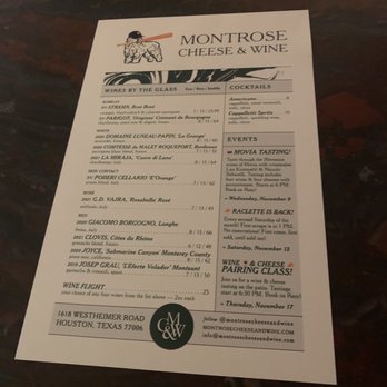 Montrose Cheese & Wine - Menu - Beer, Wine & Spirits Near Me - Houston, Texas Montrose Cheese & Wine - Menu - Beer, Wine & Spirits Near Me - Houston, Texas
