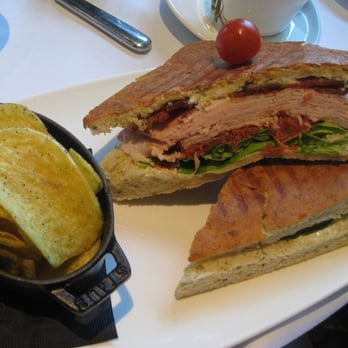 676 Restaurant & Bar - Turkey and bacon on foccacia with herb creamed cheese. - New American Near Me - Chicago, Illinois 676 Restaurant & Bar - Turkey and bacon on foccacia with herb creamed cheese. - New American Near Me - Chicago, Illinois