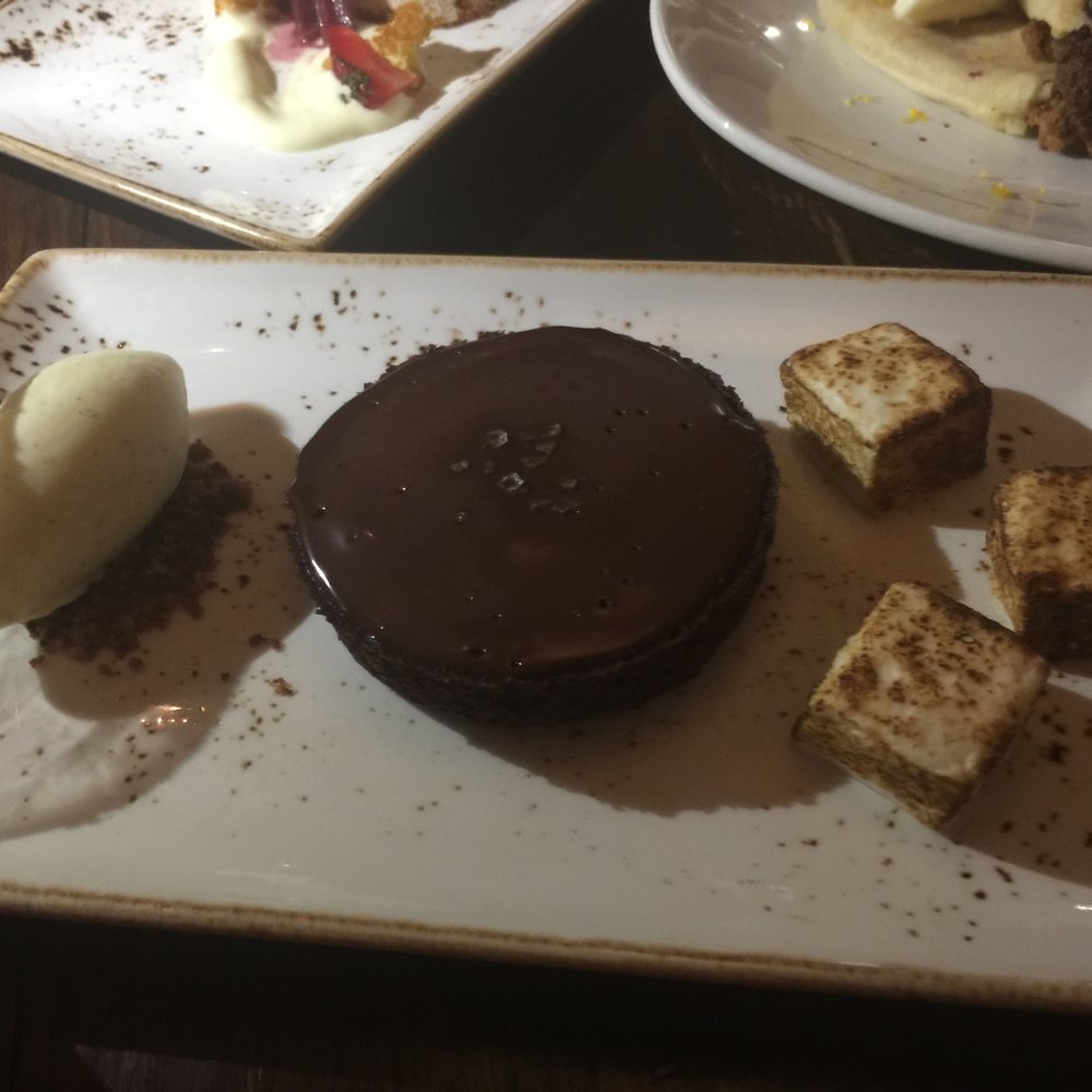 Gemma - CHOCOLATE CARAMEL PINENUT TART
toasted marshmallows, vanilla bean ice cream - French Near Me - Dallas, Texas Gemma - CHOCOLATE CARAMEL PINENUT TART
toasted marshmallows, vanilla bean ice cream - French Near Me - Dallas, Texas