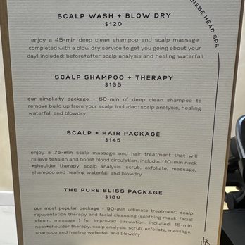 Pure Head Spa - 12/16/24: Service pricing and details. - Day Spas Near Me - Chino Hills, California