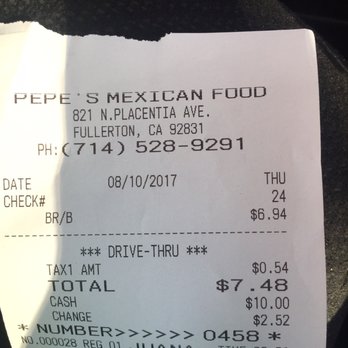 Pepe's - Too expensive for a bean burrito when it should have been a bacon breakfast burrito - Mexican Near Me - Fullerton, California Pepe's - Too expensive for a bean burrito when it should have been a bacon breakfast burrito - Mexican Near Me - Fullerton, California