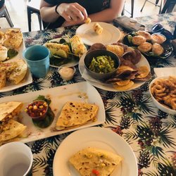 Havana Beach - Street corn, quesadillas, chips & guacamole and curly fries.