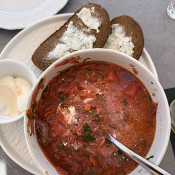 Q Terrace - Beet soup - Seafood Near Me - Laguna Beach, California Q Terrace - Beet soup - Seafood Near Me - Laguna Beach, California