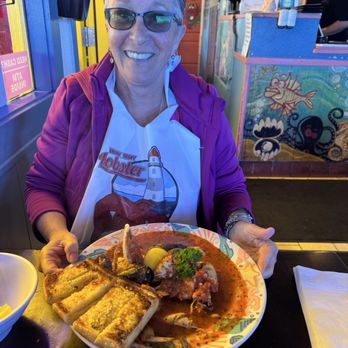 Barbara's Fishtrap - A happy camper! - Seafood Near Me - Half Moon Bay, California Barbara's Fishtrap - A happy camper! - Seafood Near Me - Half Moon Bay, California