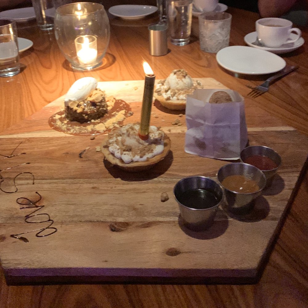STK Steakhouse Toronto - Dessert platter: Beignets, apple pie, pumpkin pie and sticky toffee pudding - Steakhouses Near Me - Toronto, Ontario STK Steakhouse Toronto - Dessert platter: Beignets, apple pie, pumpkin pie and sticky toffee pudding - Steakhouses Near Me - Toronto, Ontario