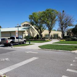 Parking lot and back entrance.
