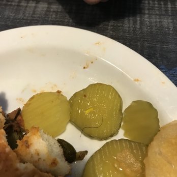 The Establishment - a hair found on the pickles in my boyfriend's plate. he's has no hair on his head. disgusting!! they should wear hair nets - Pizza Near Me - Chelmsford, Massachusetts The Establishment - a hair found on the pickles in my boyfriend's plate. he's has no hair on his head. disgusting!! they should wear hair nets - Pizza Near Me - Chelmsford, Massachusetts