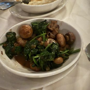 Morton's The Steakhouse - Sautéed button mushrooms and spinach - Steakhouses Near Me - San Jose, California Morton's The Steakhouse - Sautéed button mushrooms and spinach - Steakhouses Near Me - San Jose, California