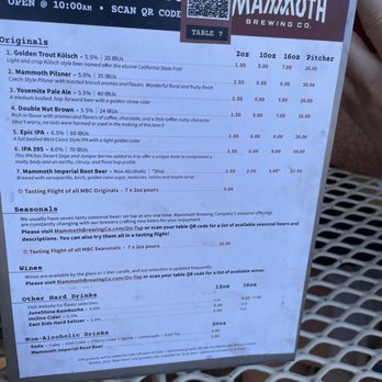 Mammoth Brewing - Menu - Breweries Near Me - Mammoth Lakes, California Mammoth Brewing - Menu - Breweries Near Me - Mammoth Lakes, California