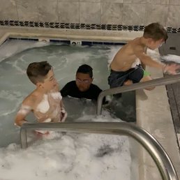 3 of my grandsons enjoying the hot tub. 3 of my grandsons enjoying the hot tub.