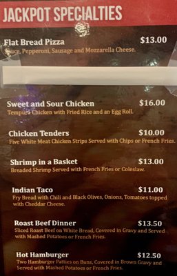 Menu photo 5 Jackpot Restaurant Browning, MT Menu photo 5 Jackpot Restaurant Browning, MT