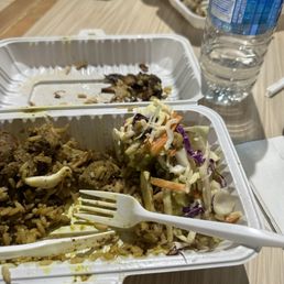 the meal in a styrofoam container