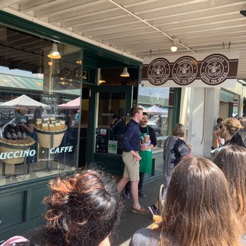 Starbucks - Line to get into the first Starbucks - Coffee & Tea Near Me - Seattle, Washington Starbucks - Line to get into the first Starbucks - Coffee & Tea Near Me - Seattle, Washington