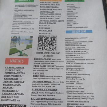 Fish Camp On Lake Eustis - Cocktail Menu - Seafood Near Me - Tavares, Florida