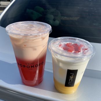 Bopomofo Cafe - Watermelon Oat Milk & Strawberry Corn Milk - Bubble Tea Near Me - San Gabriel, California Bopomofo Cafe - Watermelon Oat Milk & Strawberry Corn Milk - Bubble Tea Near Me - San Gabriel, California