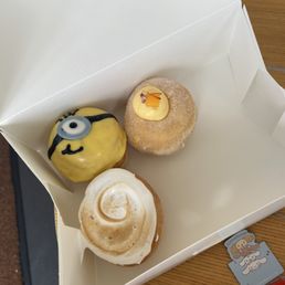 Mini Minion Donut (July Special), mini Mango Lassi Donut, mini chocolate marshmallow