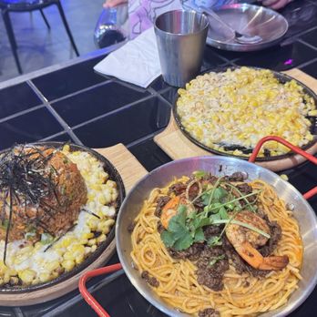 Z Lunch - Kimchi Fried Rice, Cheese with corn, and Pasta Rose with prawns and bulgogi - Korean Near Me - Elk Grove, California