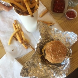 Double bacon cheeseburger and the best fries ever.