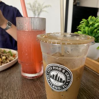 City Pho & Grill - Vietnamese coffee and lemonade dragon fruit slush - Vietnamese Near Me - Orlando, Florida